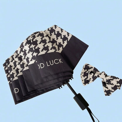 Rano - Houndstooth Print Compact Umbrella (Auto/Manual)