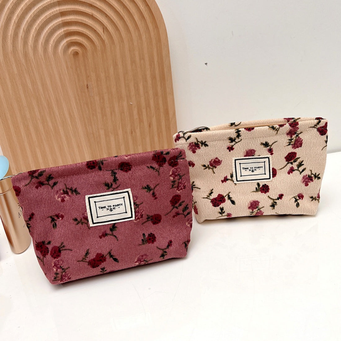 Cosbai - Corduroy Compact Makeup Bag