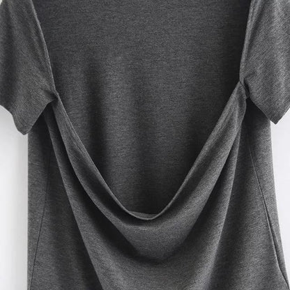 2018 New Arrival Women Sexy Leak Back Hanging Neck T-Shirt