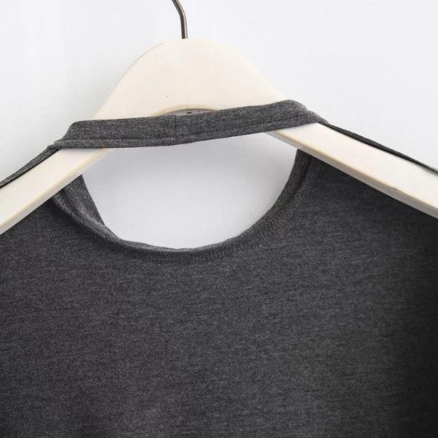 2018 New Arrival Women Sexy Leak Back Hanging Neck T-Shirt