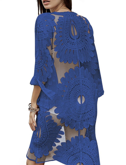 2018 New  Arrival Sun Flower Tassel Bikini Blouse