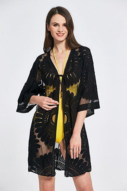 2018 New  Arrival Sun Flower Tassel Bikini Blouse
