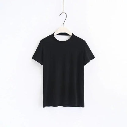 2018 New Arrival Women Sexy Leak Back Hanging Neck T-Shirt