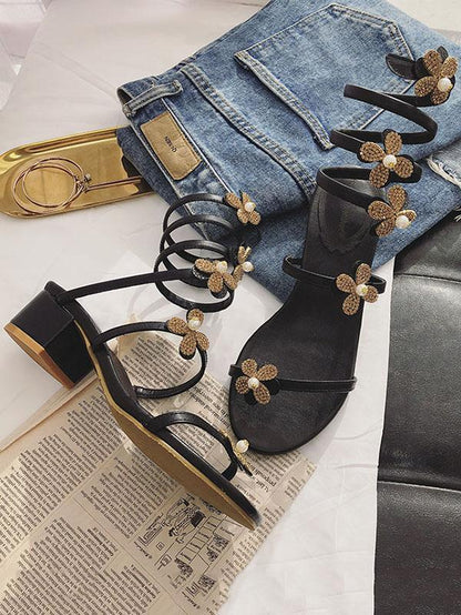 Flower Peep-Toe Summer Beach Sandals