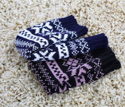 Half Refers To The Warm Knit Typing Women S Thick Wool Half Palm Gloves - 5