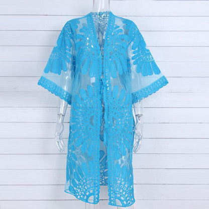 2018 New  Arrival Sun Flower Tassel Bikini Blouse