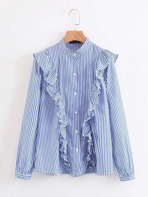 Fashion Stripe Long Sleeve T Shirt Top Blouse