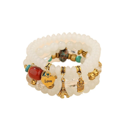 Bauai - 4-in-1 Stylish Charm Stackable Bracelet Set With Pendants
