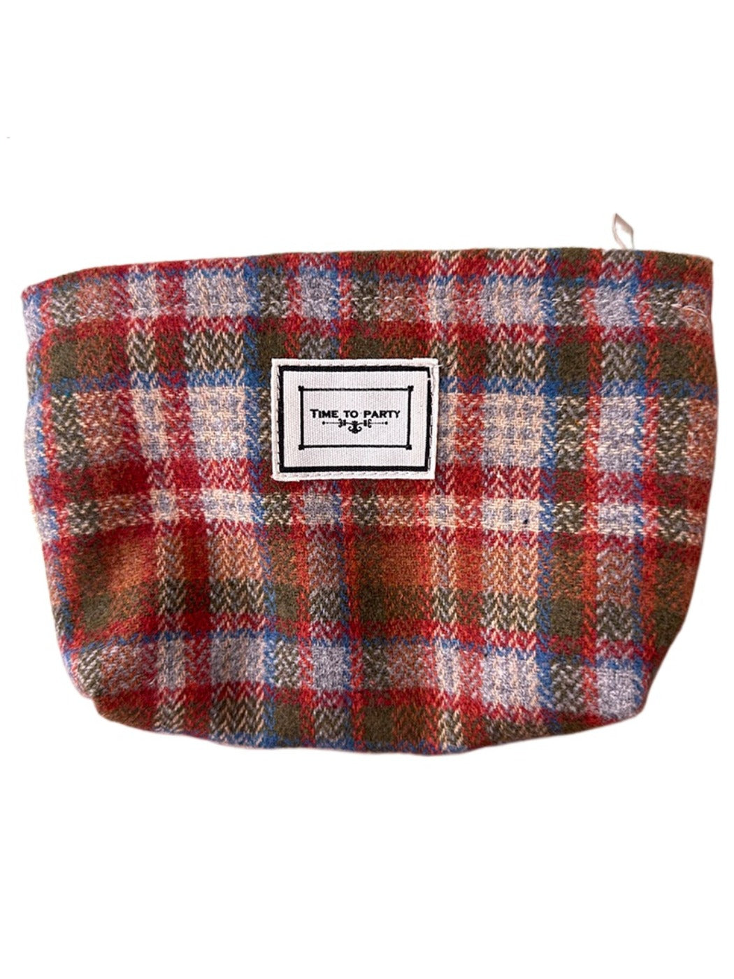 Cosbai - Vintage Plaid Cosmetic Pouch &amp; Coin Purse