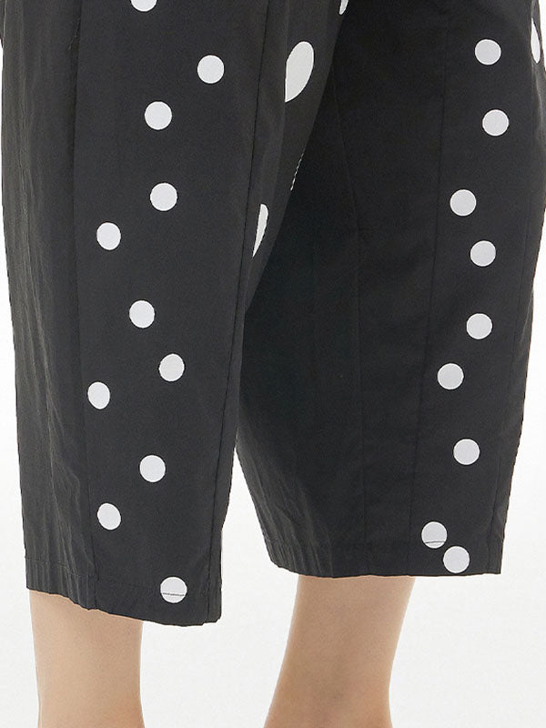 Cropped Tapered Polka-Dot Casual Pants Bottoms Cropped Trousers