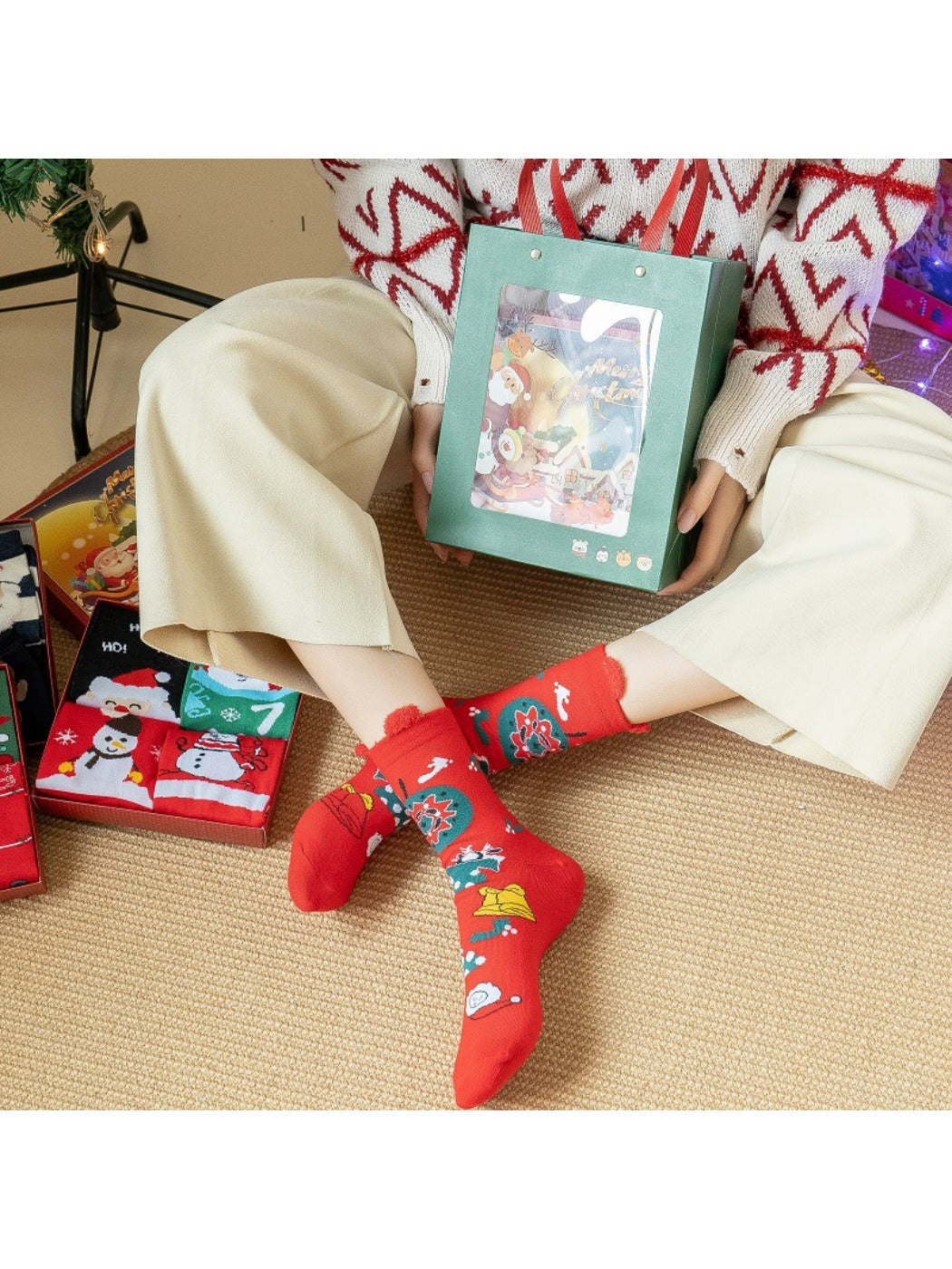 Rufia - Christmas Socks Gift Box Set - Cute &amp; Festive