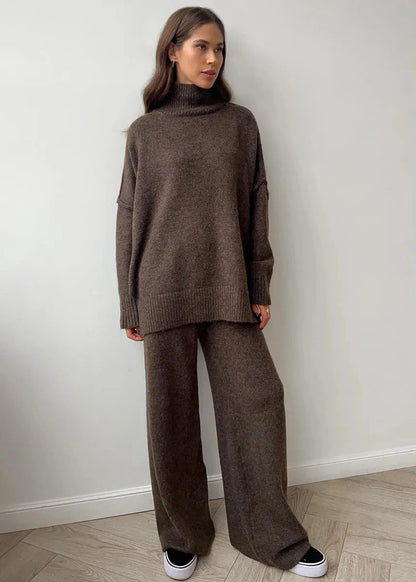 Oversized Knit Sweater and Pants Set in Soft Knit