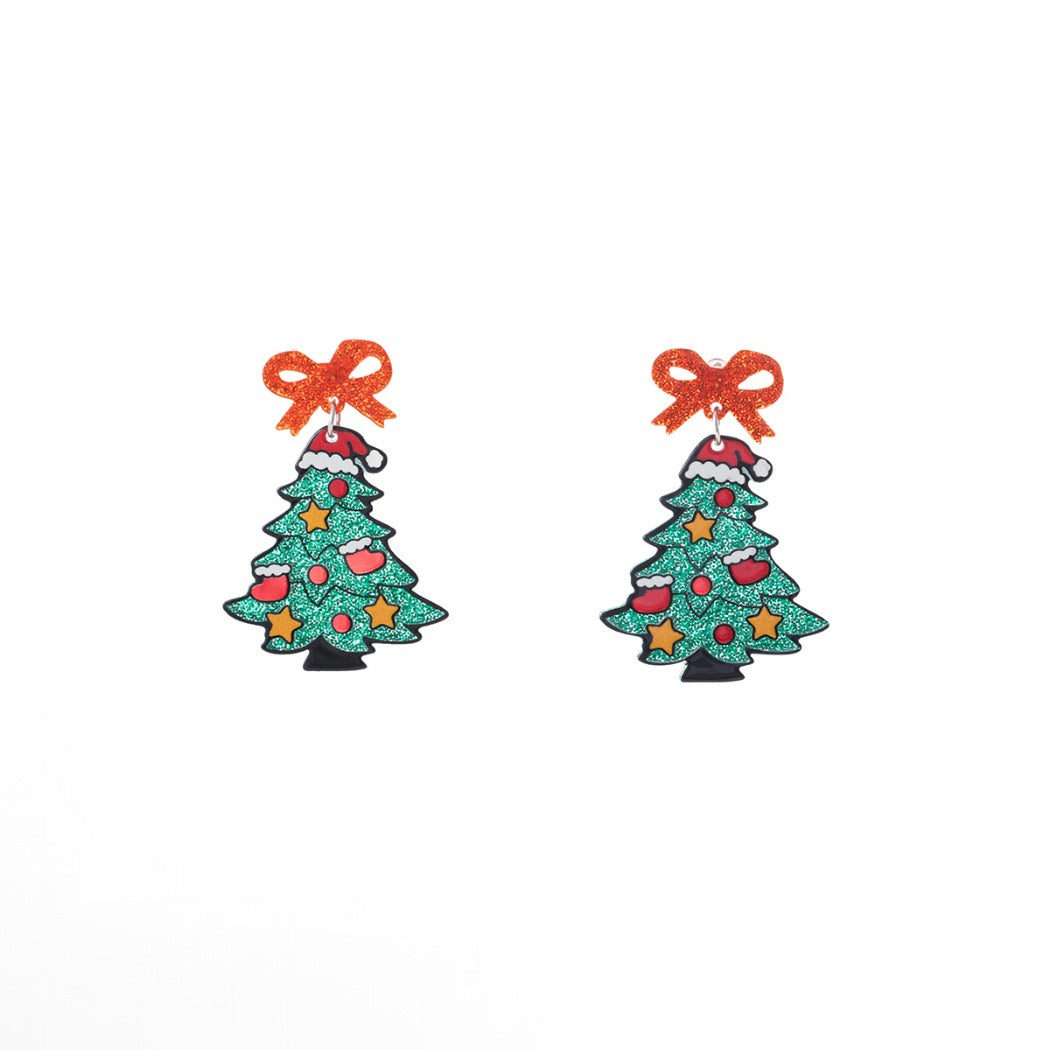 Earwish - Christmas Tree Tassel Earrings - Playful Sparkle