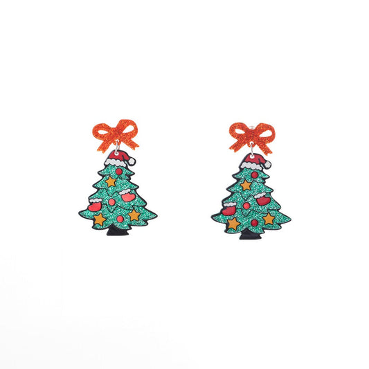 Earwish - Christmas Tree Tassel Earrings - Playful Sparkle