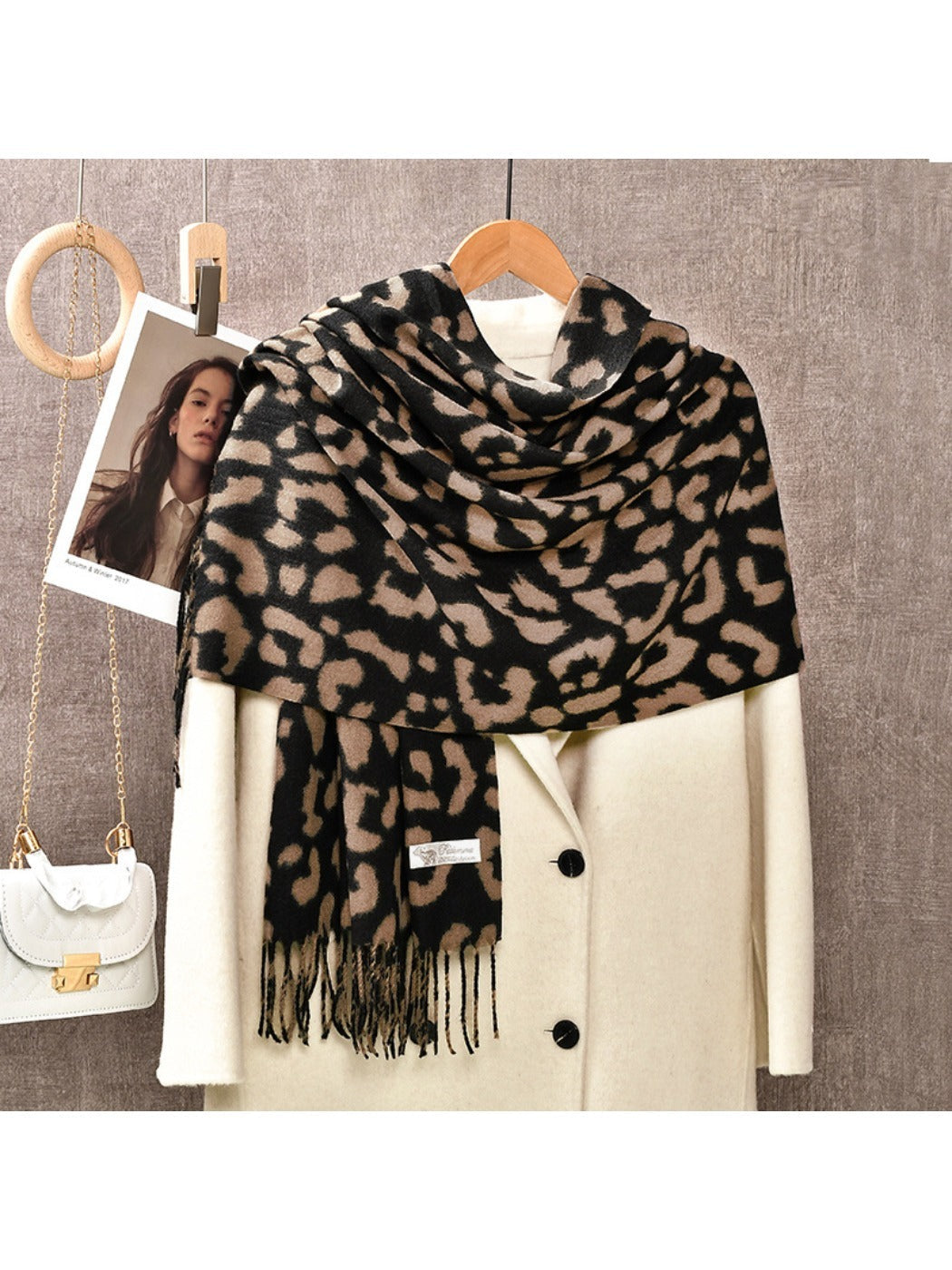 Sscarvii - Leopard Print Winter Neck Scarf