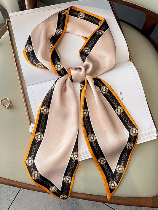 3 Colors Vintage Silk Imitation Printed Scarf