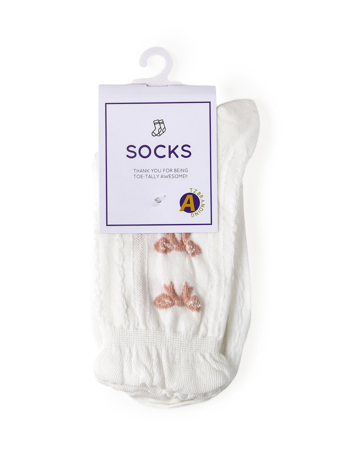 Rufia - White Rolled Edge Socks for Women