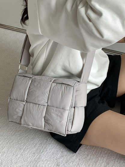Adjustable Split-Joint Padded Woven Crossbody Bags