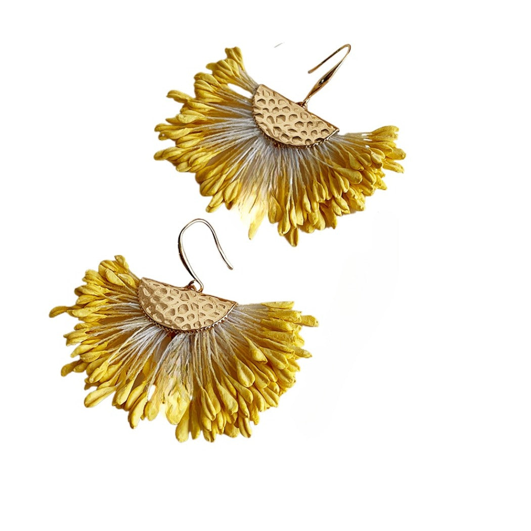 Earwish - Yellow Wheat Earrings - Bright &amp; Vibrant