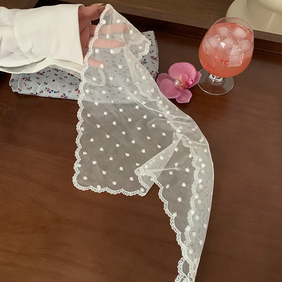 Haila - White Lace Headband Scarf