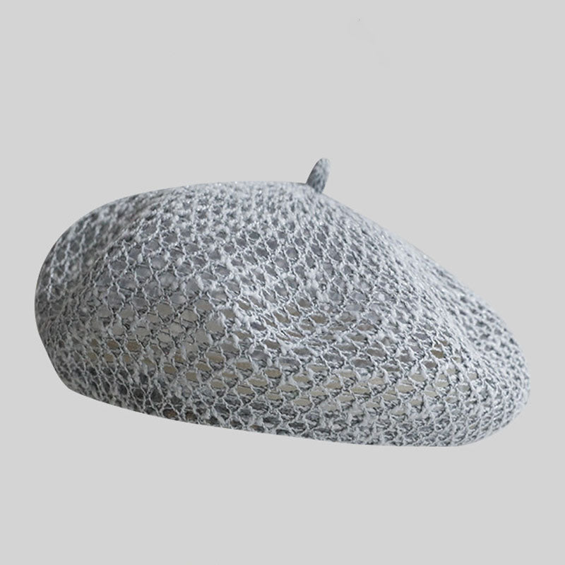 Elegant Solid Color Hollow Out Beret Hat