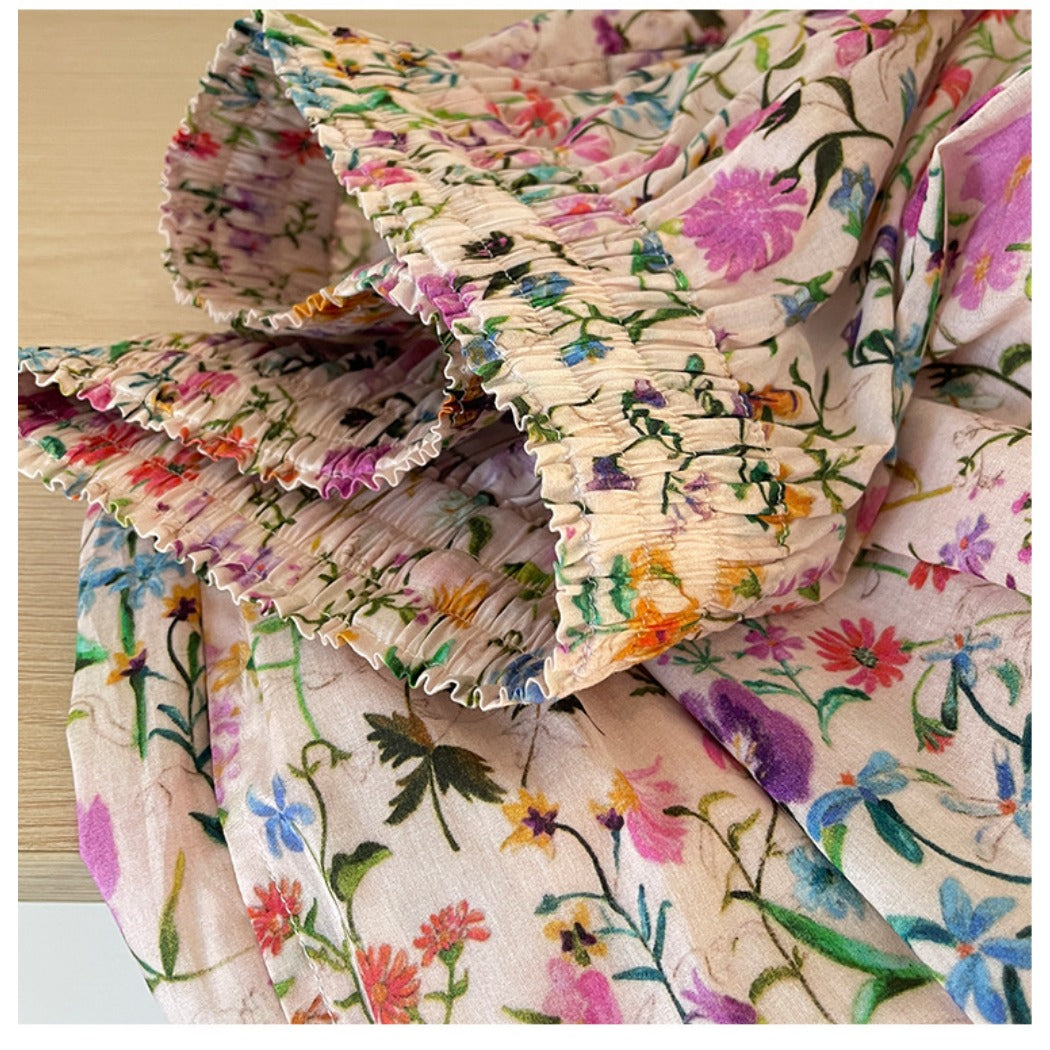 Shea - Floral Wide-Leg Long Pants - Loose &amp; Cheerful