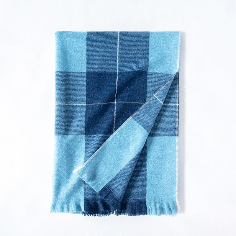 Plaid Fringe Warm Scarf