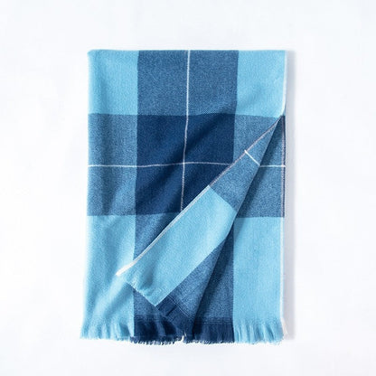 Plaid Fringe Warm Scarf