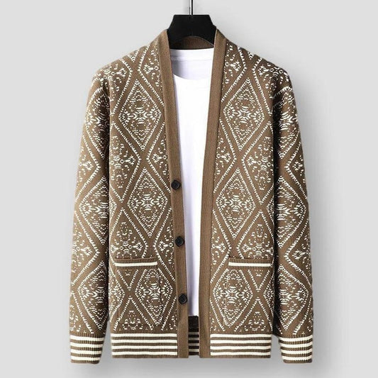 Saint Morris Graphic Wool Cardigan