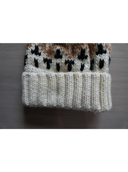 Haila - Winter Knitted Beanie with Colorful Pompom