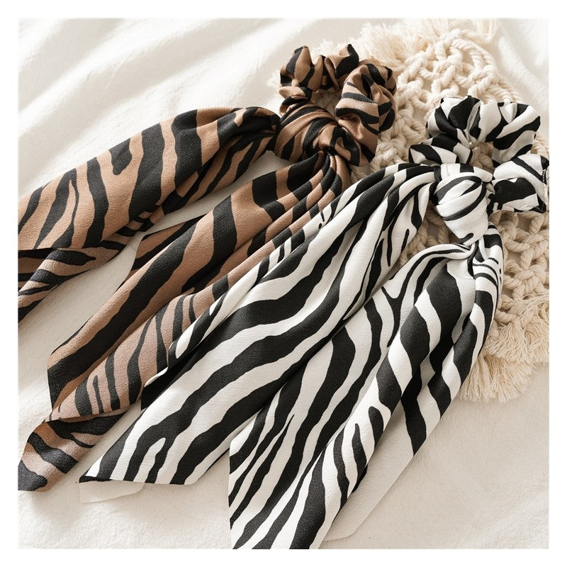 Snake Zebra Print Scarf Scrunchie