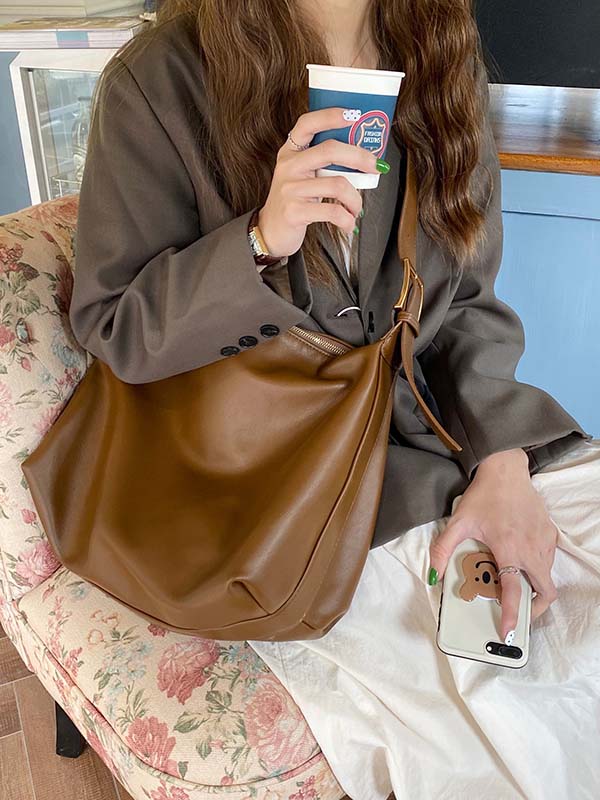 Casual Solid Color PU Tote Bags Accessories