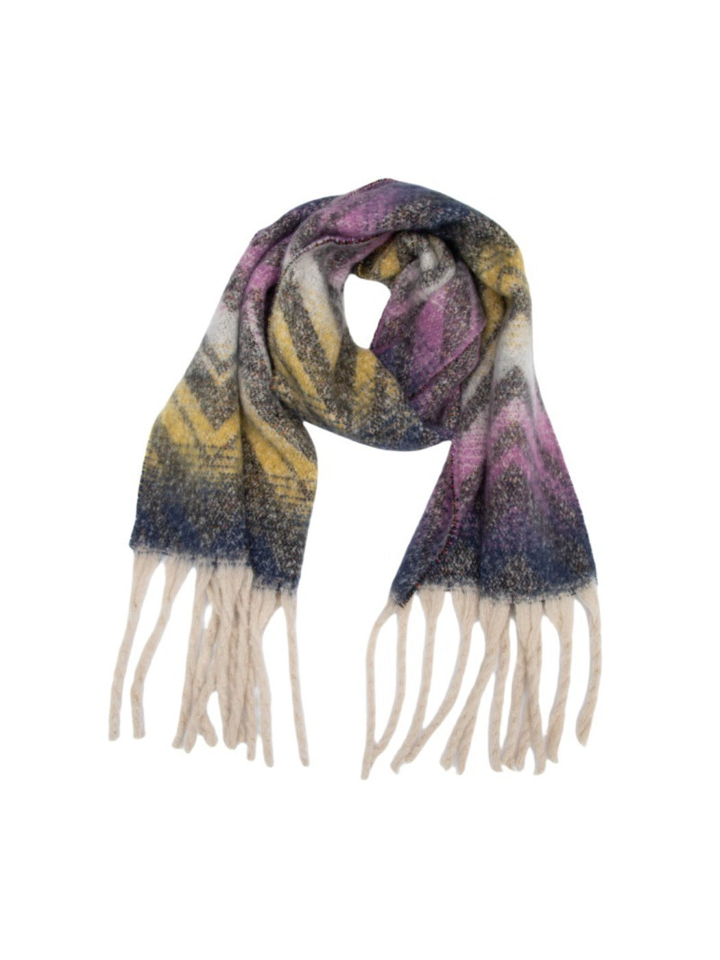 Scarvii - Winter Tassel Scarf with Mountain Patterns