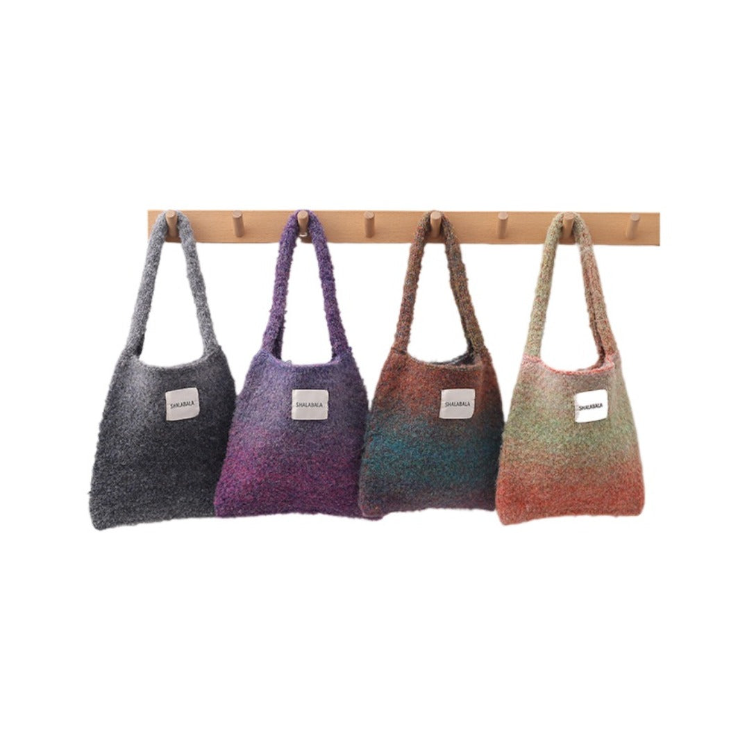 Cosbai - Vintage Ombre Knit Shoulder Bag - Simple &amp; Stylish