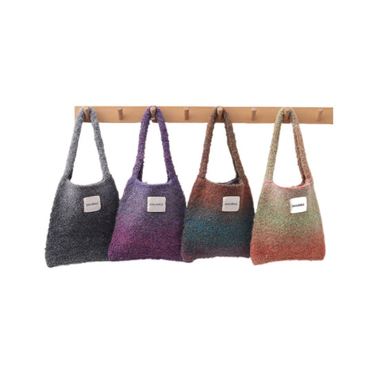 Cosbai - Vintage Ombre Knit Shoulder Bag - Simple &amp; Stylish