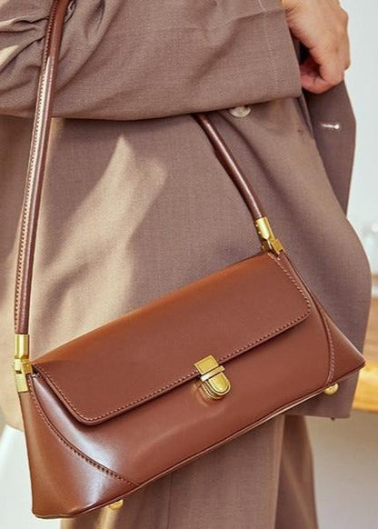 Leather Shoulder Bag Classic Rectangular Design