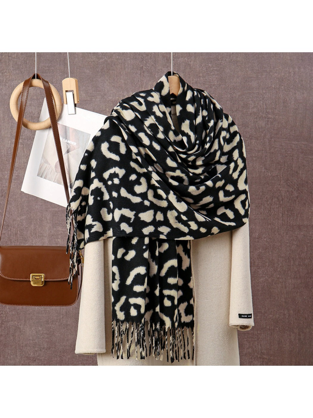 Sscarvii - Leopard Print Winter Neck Scarf