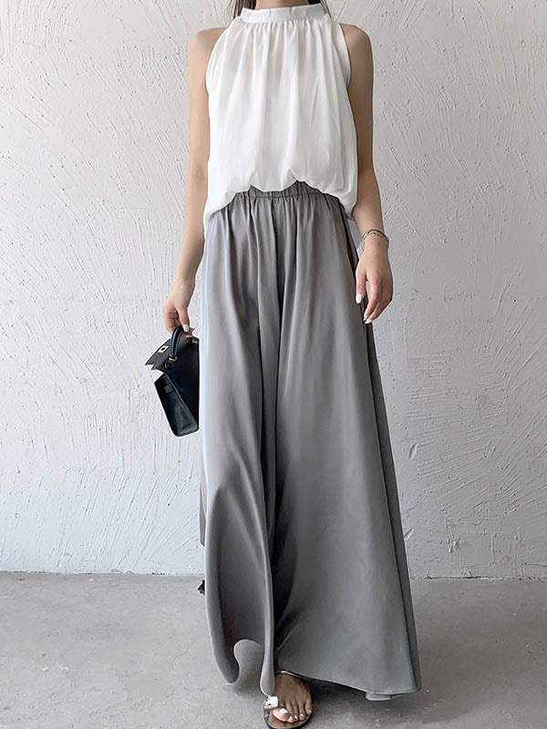 Wide Leg Loose Solid Color Casual Pants Bottoms