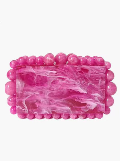 Mini Beaded Acrylic Square Bag