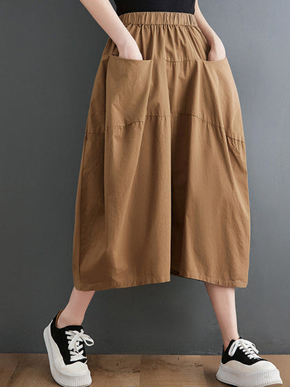 Casual Elasticity High Waisted Wide Leg Pants