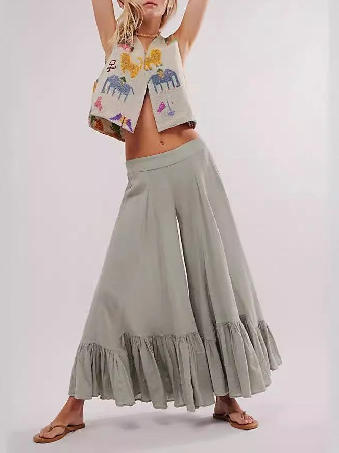 Flare Low Waist Wide Leg Pants