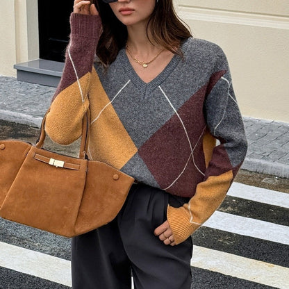 Color Block Knit Sweater