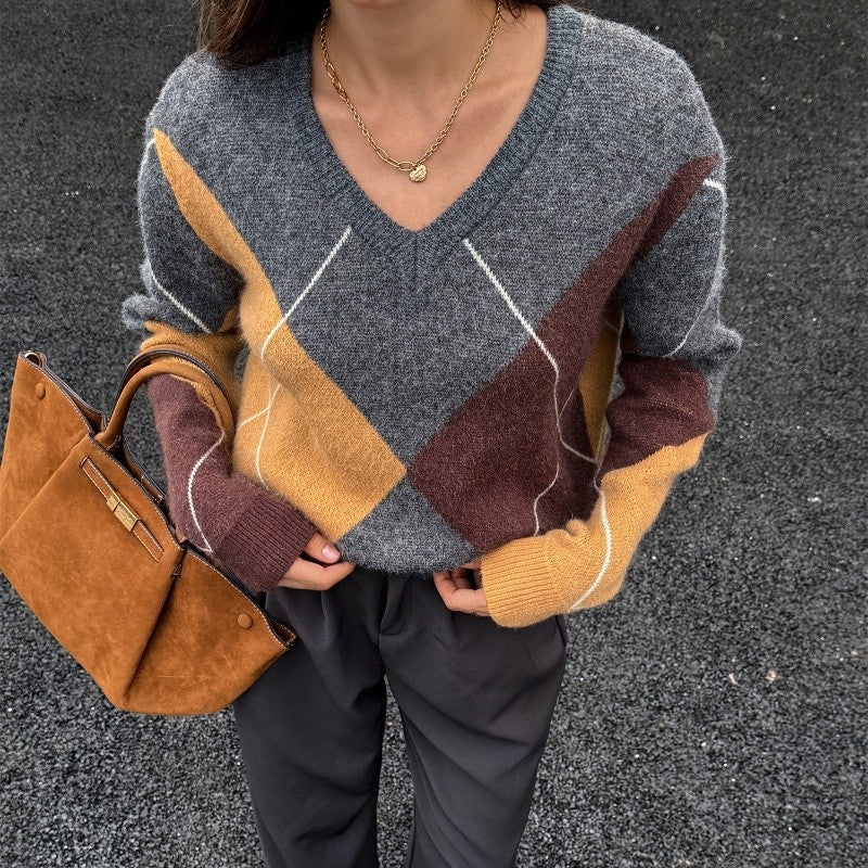 Color Block Knit Sweater