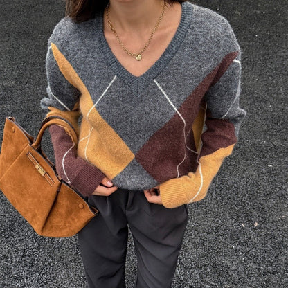 Color Block Knit Sweater