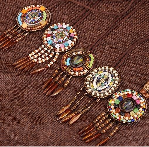 6 Designs Fashion Handmade Braided Vintage Bohemia Necklace Women Nepal Jewelry,New Ethnic Necklace Leather Necklace