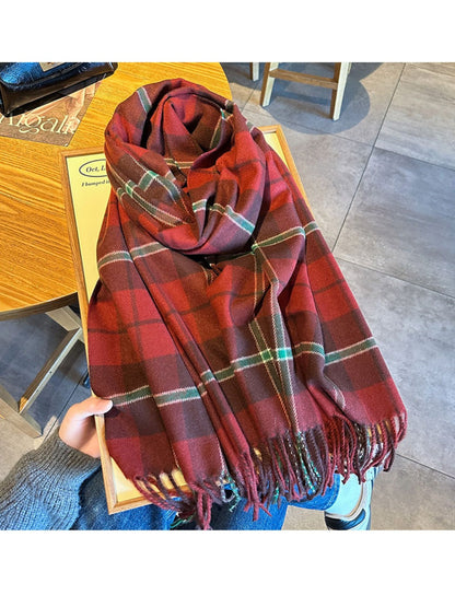 Scarvii - Chunky Plaid and Color-Blocking Winter Scarf for Women