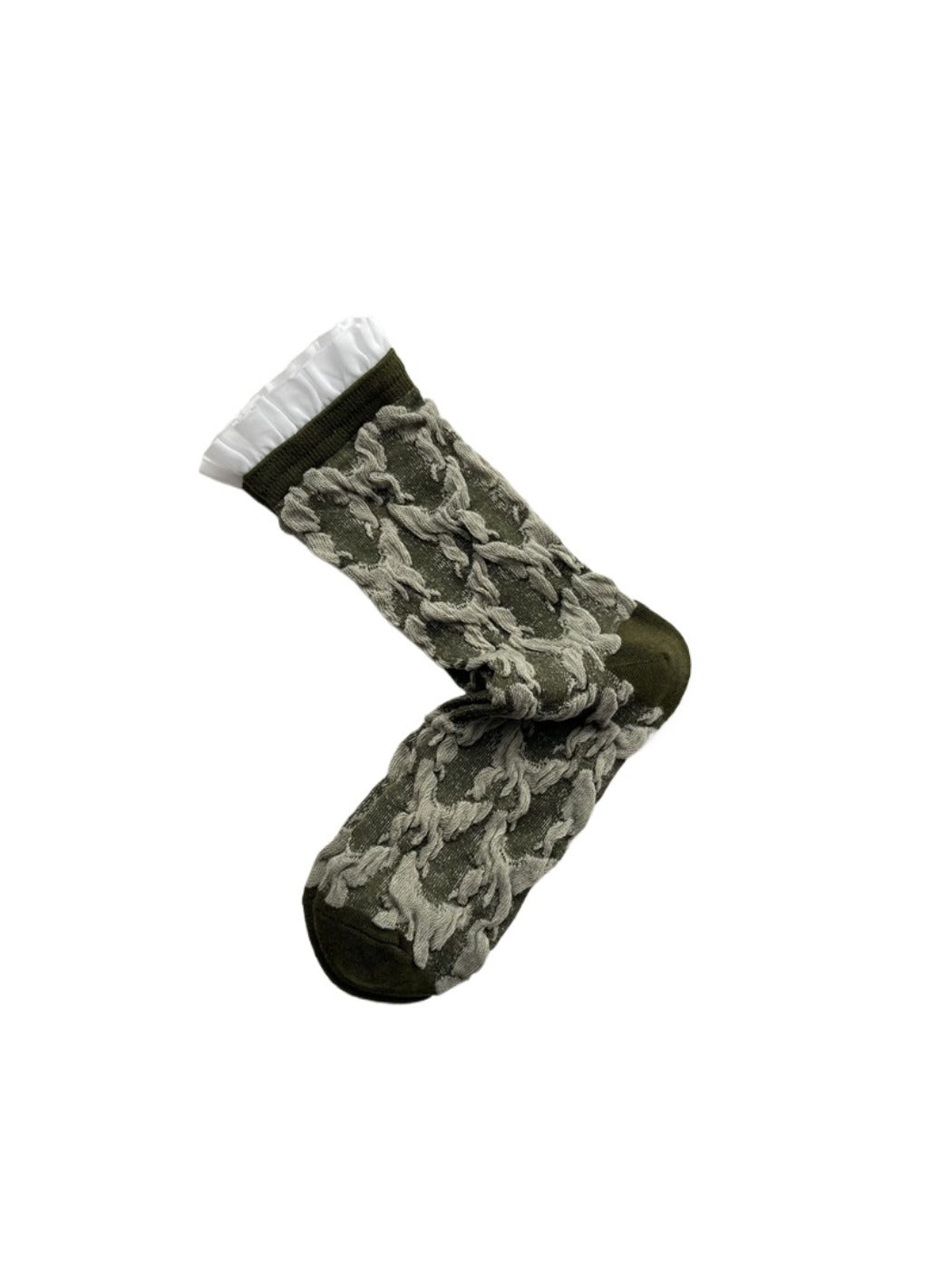Rufia -  Butterfly Pattern Mid-calf Socks with Retro Style