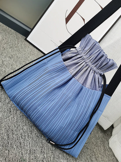 Contrast Color Drawstring Pleated Bags Accessories