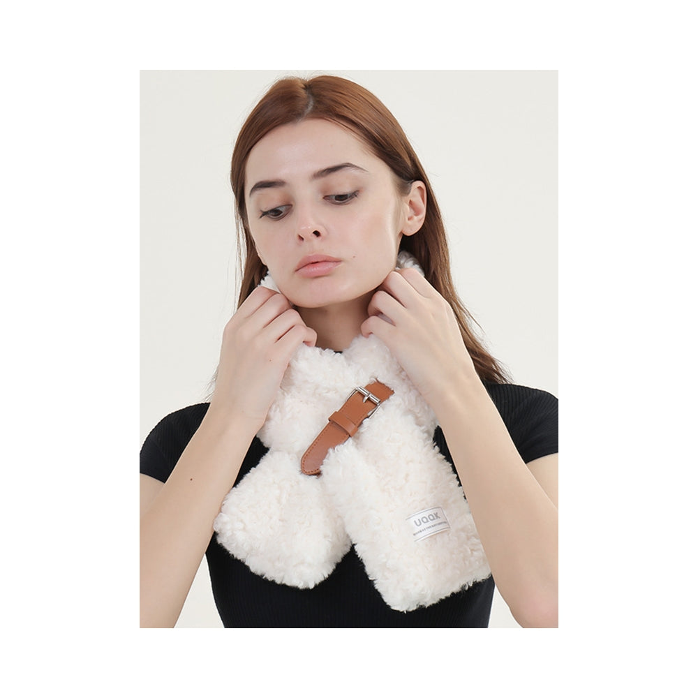 Urban Solid PU Buckle Design Keep Warm Shawl&Scarf