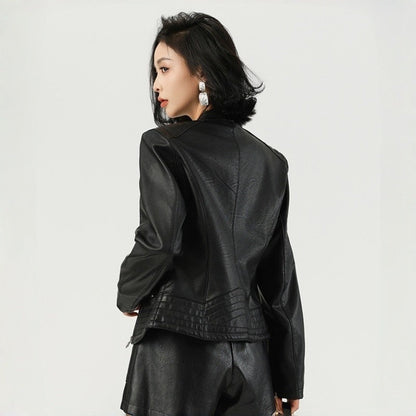 Short Biker Leather Jacket